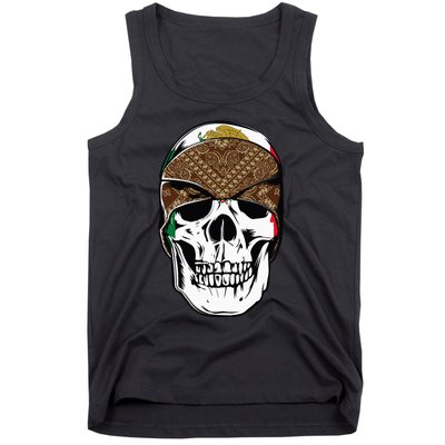 Low Rider Art Brown Bandana Aztec Skull Chicano Pride La Og Tank Top