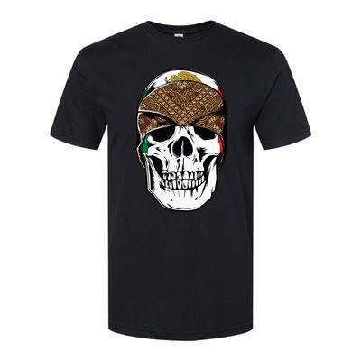 Low Rider Art Brown Bandana Aztec Skull Chicano Pride La Og Softstyle CVC T-Shirt