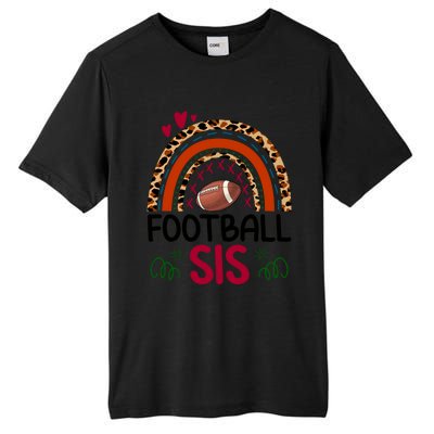 Leopard Rainbow American Football Sis Family Matching Sister Gift Tall Fusion ChromaSoft Performance T-Shirt