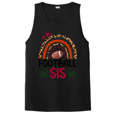 Leopard Rainbow American Football Sis Family Matching Sister Gift PosiCharge Competitor Tank