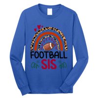 Leopard Rainbow American Football Sis Family Matching Sister Gift Long Sleeve Shirt