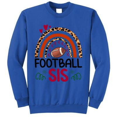 Leopard Rainbow American Football Sis Family Matching Sister Gift Sweatshirt