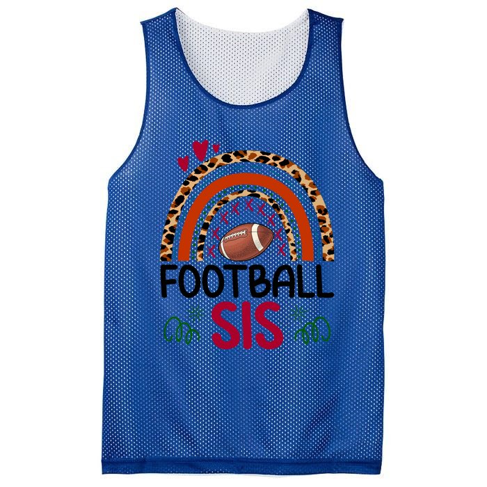 Leopard Rainbow American Football Sis Family Matching Sister Gift Mesh Reversible Basketball Jersey Tank