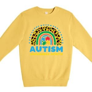 Leopard Rainbow Autism Awareness Month Teacher Gift Premium Crewneck Sweatshirt