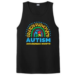 Leopard Rainbow Autism Awareness Month Teacher Gift PosiCharge Competitor Tank