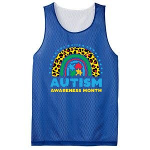 Leopard Rainbow Autism Awareness Month Teacher Gift Mesh Reversible Basketball Jersey Tank