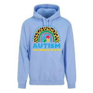 Leopard Rainbow Autism Awareness Month Teacher Gift Unisex Surf Hoodie