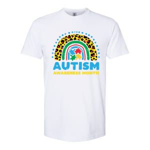 Leopard Rainbow Autism Awareness Month Teacher Gift Softstyle CVC T-Shirt