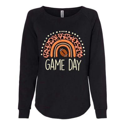 Leopard Rainbow American Football Game Day Sport Wo Girls Womens California Wash Sweatshirt