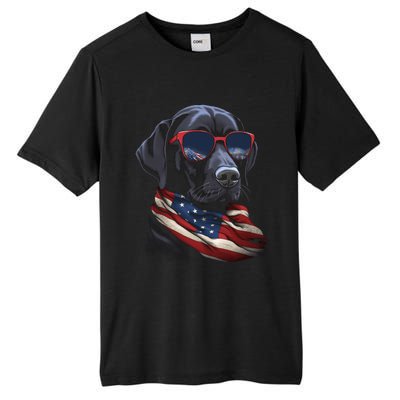 Labrador Retriever American Flag USA Tee 4th July Gifts Tall Fusion ChromaSoft Performance T-Shirt