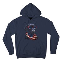 Labrador Retriever American Flag USA Tee 4th July Gifts Hoodie