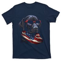 Labrador Retriever American Flag USA Tee 4th July Gifts T-Shirt