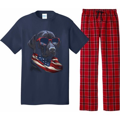 Labrador Retriever American Flag USA Tee 4th July Gifts Pajama Set