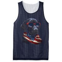 Labrador Retriever American Flag USA Tee 4th July Gifts Mesh Reversible Basketball Jersey Tank