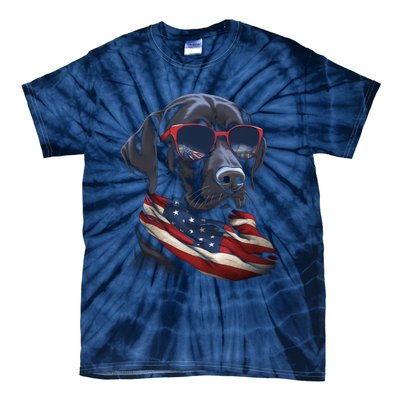 Labrador Retriever American Flag USA Tee 4th July Gifts Tie-Dye T-Shirt