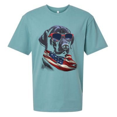 Labrador Retriever American Flag USA Tee 4th July Gifts Sueded Cloud Jersey T-Shirt