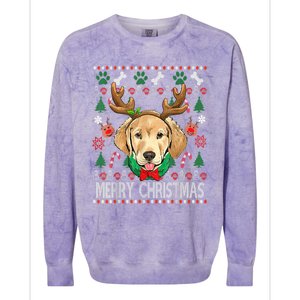 Labrador Retriever Antlers Christmas Ugly Christmas Sweater Cute Gift Colorblast Crewneck Sweatshirt