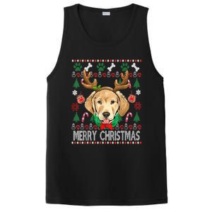 Labrador Retriever Antlers Christmas Ugly Christmas Sweater Cute Gift PosiCharge Competitor Tank