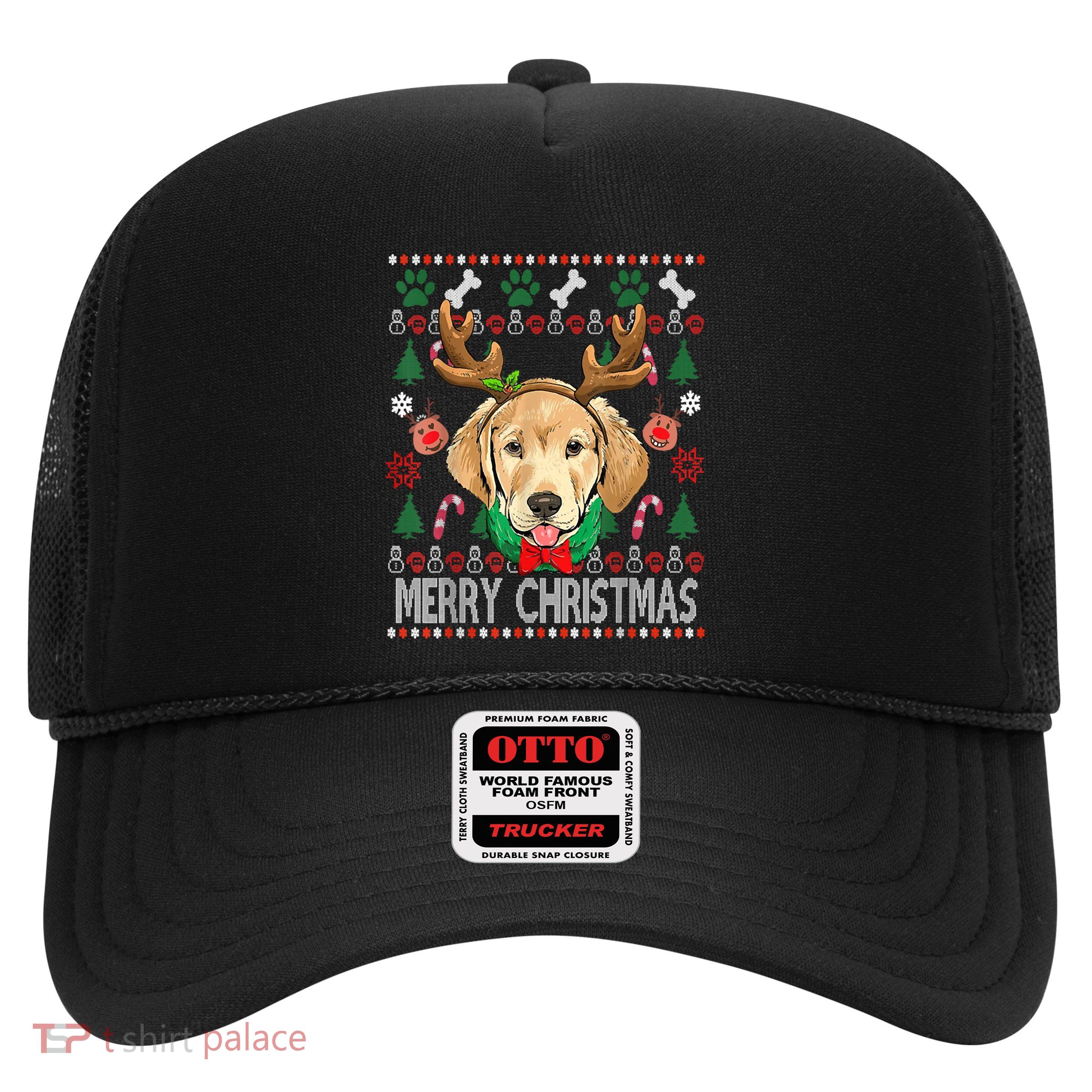 Labrador Retriever Antlers Christmas Ugly Christmas Sweater Cute Gift Trucker Hat