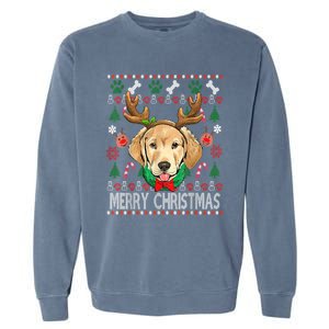 Labrador Retriever Antlers Christmas Ugly Christmas Sweater Cute Gift Garment-Dyed Sweatshirt