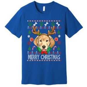 Labrador Retriever Antlers Christmas Ugly Christmas Sweater Cute Gift Premium T-Shirt