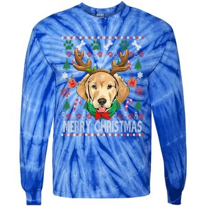 Labrador Retriever Antlers Christmas Ugly Christmas Sweater Cute Gift Tie-Dye Long Sleeve Shirt