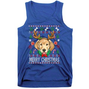 Labrador Retriever Antlers Christmas Ugly Christmas Sweater Cute Gift Tank Top