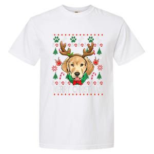 Labrador Retriever Antlers Christmas Ugly Christmas Sweater Cute Gift Garment-Dyed Heavyweight T-Shirt