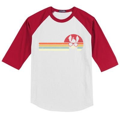 Llama Retro Alpaca Gift Kids Colorblock Raglan Jersey