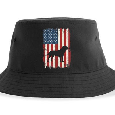 Labrador Retriever American Flag USA Dog Lovers Puppy US Sustainable Bucket Hat