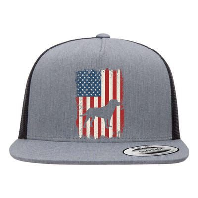 Labrador Retriever American Flag USA Dog Lovers Puppy US Flat Bill Trucker Hat