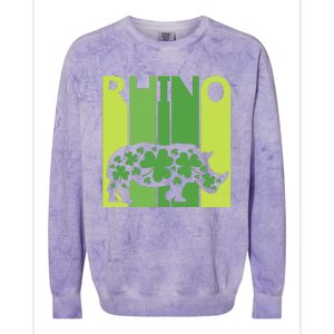 Lucky Rhino Animal St Patrick's Day Irish Gift Colorblast Crewneck Sweatshirt