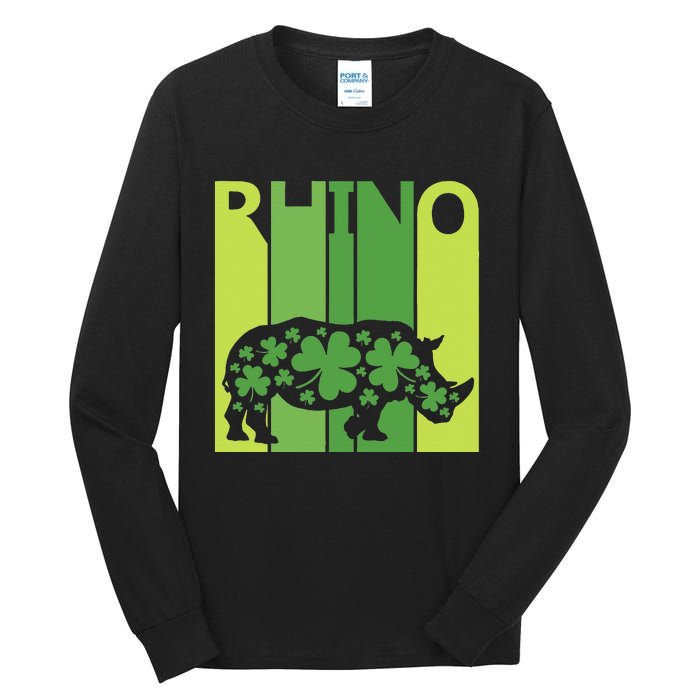 Lucky Rhino Animal St Patrick's Day Irish Gift Tall Long Sleeve T-Shirt