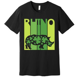 Lucky Rhino Animal St Patrick's Day Irish Gift Premium T-Shirt