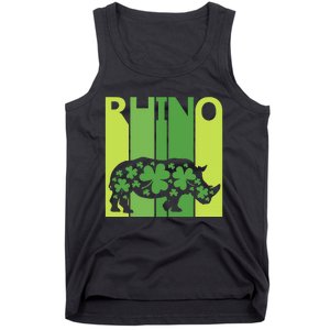 Lucky Rhino Animal St Patrick's Day Irish Gift Tank Top