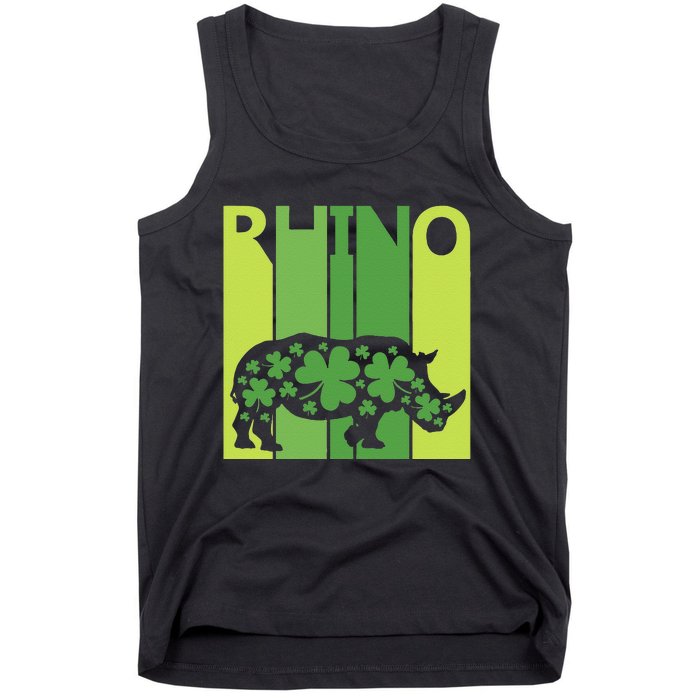 Lucky Rhino Animal St Patrick's Day Irish Gift Tank Top