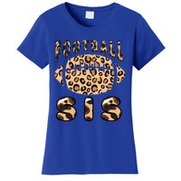 Leopard Rainbow American Football Sis Family Football Day Gift Women's T-Shirt