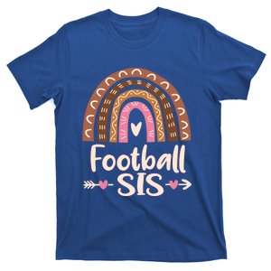 Leopard Rainbow American Football Sis Family Matching Sister Gift T-Shirt