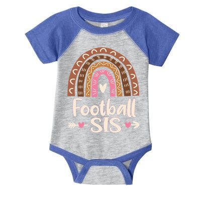 Leopard Rainbow American Football Sis Family Matching Sister Gift Infant Baby Jersey Bodysuit