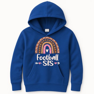 Leopard Rainbow American Football Sis Family Matching Sister Gift Kids Hoodie