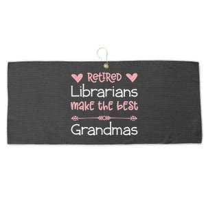 Librarian Retiret Best Grandmas / Love Library Retired Funny Gift Large Microfiber Waffle Golf Towel