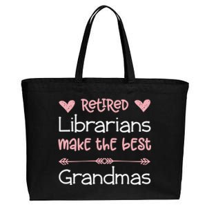 Librarian Retiret Best Grandmas / Love Library Retired Funny Gift Cotton Canvas Jumbo Tote