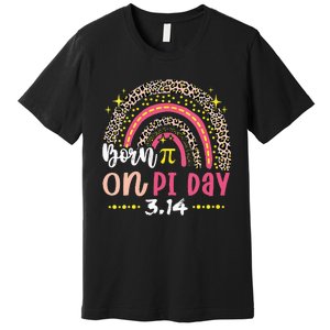 Leopard Rainbow Born on Pi Day Birthday Premium T-Shirt