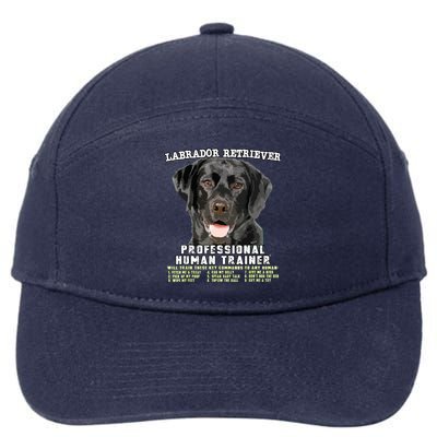 Labrador Retriever Black Lab Professional Human Trainer 7-Panel Snapback Hat