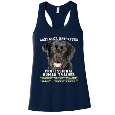 Labrador Retriever Black Lab Professional Human Trainer Women's Racerback Tank