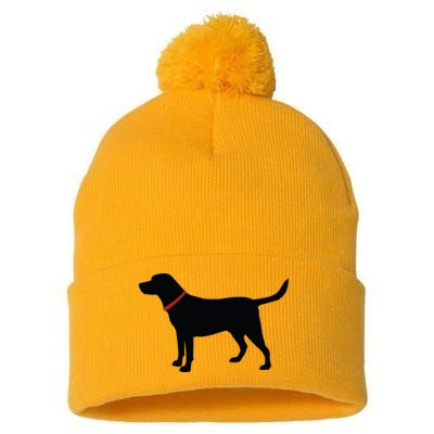 Labrador Retriever Black Pom Pom 12in Knit Beanie