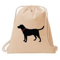 Labrador Retriever Black Drawstring Bag