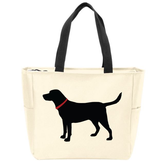 Labrador Retriever Black Zip Tote Bag