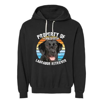 Labrador Retriever Black Owner Lover Retro Vintage Garment-Dyed Fleece Hoodie