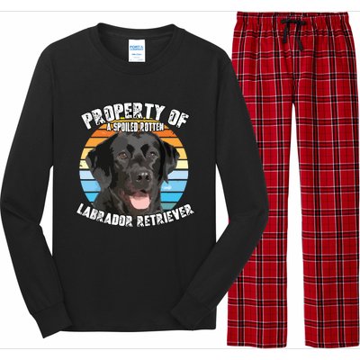 Labrador Retriever Black Owner Lover Retro Vintage Long Sleeve Pajama Set